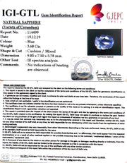 3.68/CT Natural Blue Sapphire With Govt Lab Certified-BLUSA9W